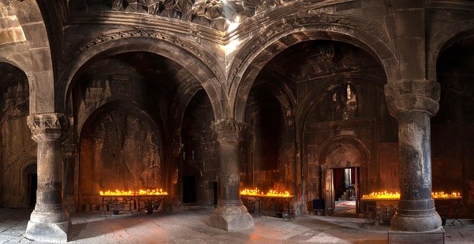 Garni, Geghard & Symphony Small-Group Day Trip with Lavash Baking - Geghard Monastery carved into solid rock