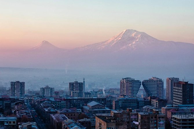 Retro KGB Tour: A Volga 21 Adventure in Yerevan's Soviet Past with photography - The Cascade and Monument to 50 Years of Soviet Armenia